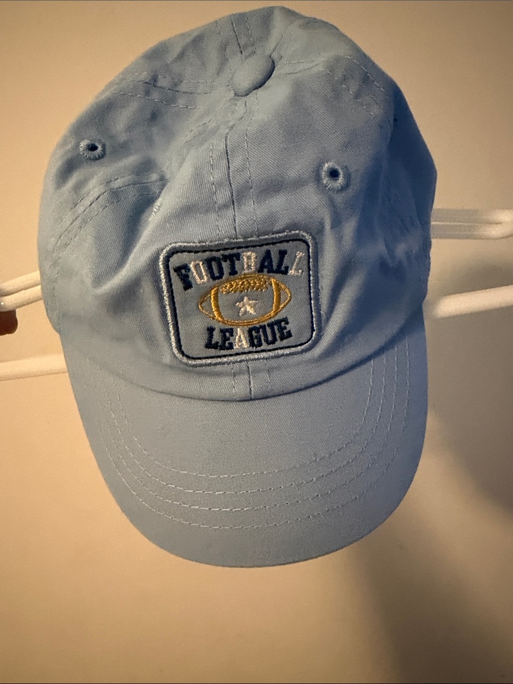 The Children's Place Light Blue 'Football League' Cap with Yellow Patch